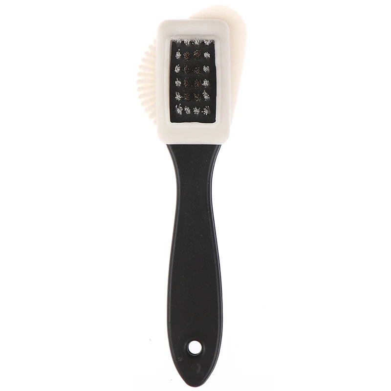 2pcs/set Leather Stain Cleaner Suede Shoe Brush 3 Side Cleaning Brush Rubber Eraser Black S Shaped Shoes Cleaner Boot Shoe 4