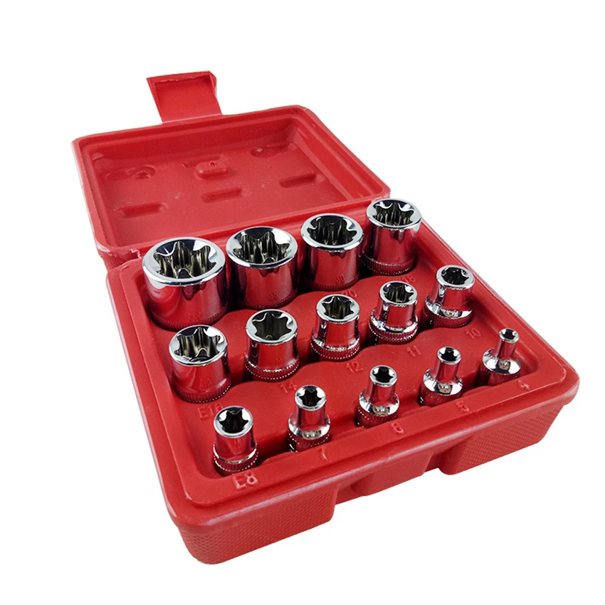 14pcs set Sockets Combination Kit E4 E24 6 3mm 10mm 12 5mm Interface