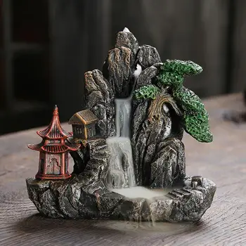 

Mountain Backflow Incense Burner Incense Waterfall Smoke Censer Incense Holder Quemador Buddha Burner Decoration Fragrance Stand