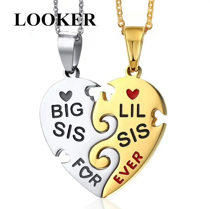 Женский комплект колье LOOKER Forever Love BIG Sister кулон в виде сердца для лучшего друга