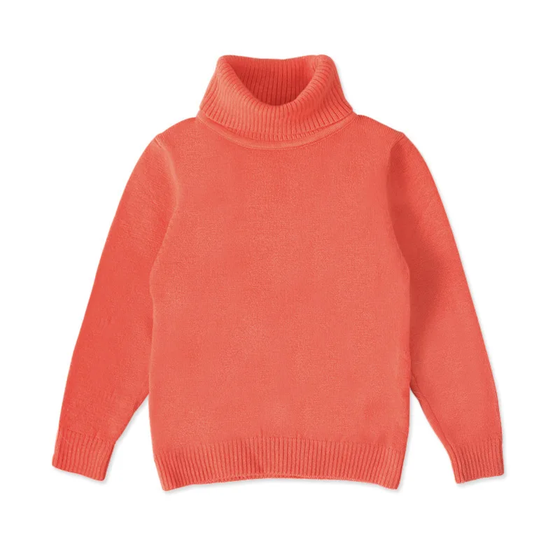 Модный однотонный зимний свитер с длинными рукавами для мальчиков и девочек пуловер с высоким воротником детская одежда свитер для малышей - Цвет: 3