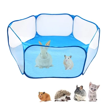

Portable Small Pet Cage Transparent Hedgehog Cage Tent Pet Playpen Pop Open Folding Yard Fence For Dog Hamster Rabbit Guinea Pig