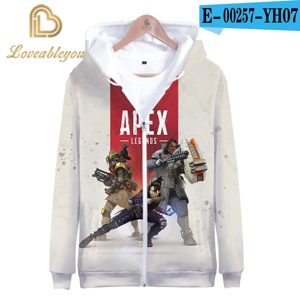 Apex Legends 3D толстовки с капюшоном на молнии для женщин/мужчин с длинным рукавом толстовки с капюшоном Лидер продаж Повседневная Уличная одежда