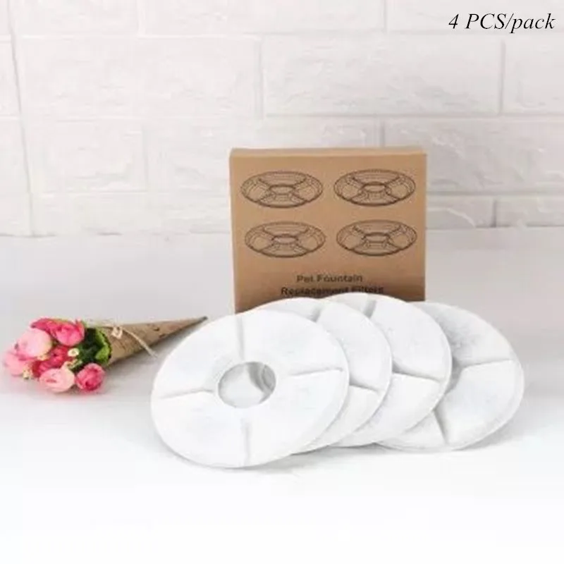 filter 4pcs 1.6L автоматический кошачий фонтан с матом питомец питьевой фонтан электрическая миска Вода Фонтан вода подача диспенсер фильтр - Color: filter 4pcs