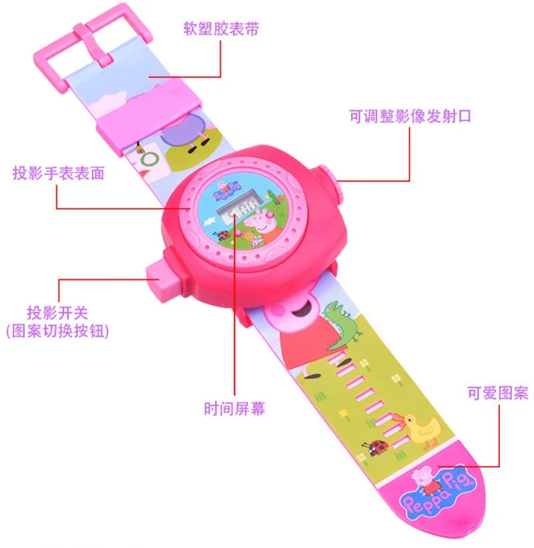 Peppa pig проекционные часы фигурка Свинка Пеппа день рождения Аниме Фигурка Свинка Пеппа «Щенячий патруль» игрушка подарок