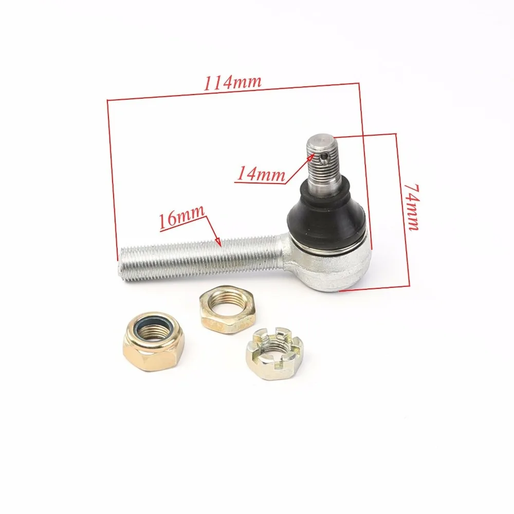 14mm Bolt Tie Rod End Ball Joiner 150cc 250cc Quad Dirt Bike ATV Buggy Go Kart (1)