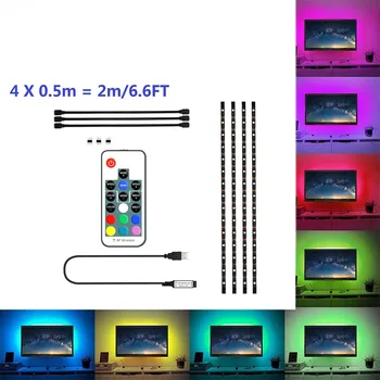 

0.5M 5V RGB 5050 Led Light Waterproof Flexible LED Strip Light with USB Control Cable for TV Closet Outdoor Lighting