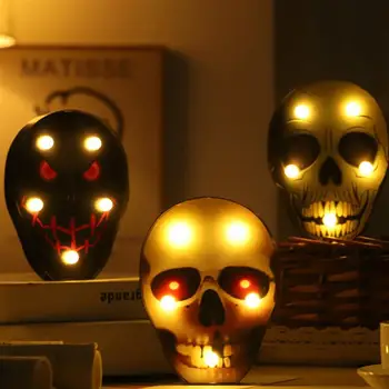 

2pcs Decorative Lamp Halloween Lamp Skull Shape Light Skull Shape Lamp