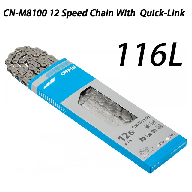 XT CN M8100 12-ступенчатая цепи с Quick-Link116/126L горный велосипед инструмент для демонтажа цепи велосипеда(CN-M8100 MTB дорожный велосипед цепи - Цвет: CN-M8100 116L  Box