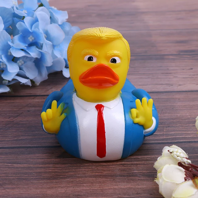 New Water Toy Shower Duck Child Bath Float Toy Cartoon Trump Duck Bath Shower Water Floating US President Rubber Duck Baby Toy 3