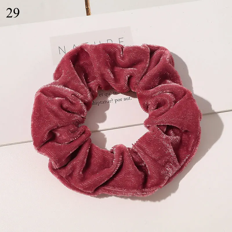 big hair clips 2021 Korea Velvet Scrunchie Elastic Hair Bands Solid Color Fashion Headband Ponytail Holder Hair Ties Hair Accessoires Free Ship pink hair clips