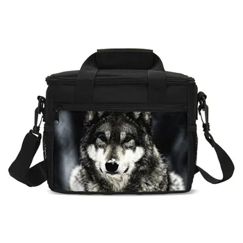 

Small Lunch Bag For Boys Girls Starry Cool Animal Wolf 3D Printing Ice Bag Insulated Thermal Picnic Lunchbox Handbags Sac A Main