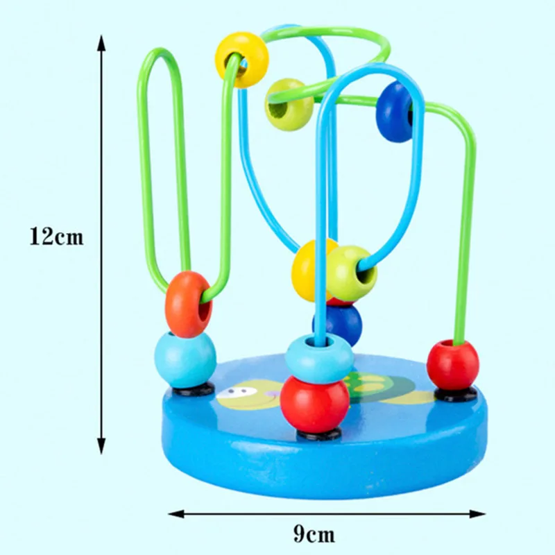 Деревянные игрушки Монтессори для мальчиков и девочек, деревянные круги из бисера, проволока, лабиринт, американские горки, Обучающие деревянные пазлы, детские игрушки