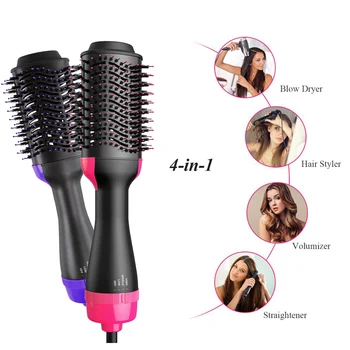

1000W Hair Dryer Hot Air Brush Styler and Volumizer Hair Straightener Curler Comb Roller One Step Electric Ion Blow Dryer Brush
