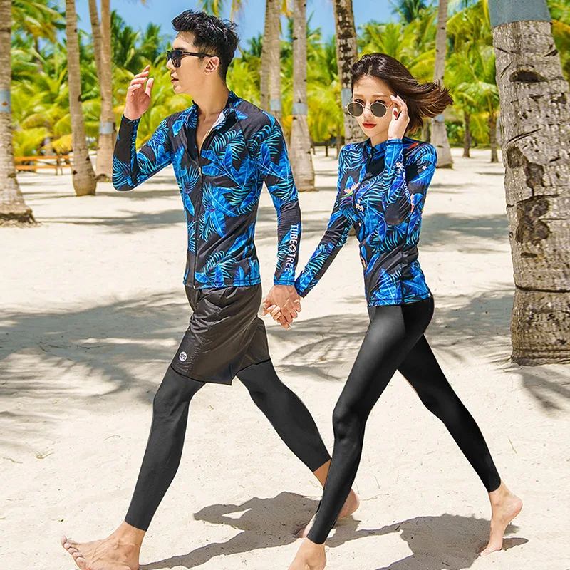 

South Korea Bathing Suit Couple Clothes Diving Suit Snorkeling Suit Split Type Sun-resistant Men And Women Long Sleeve Jellyfish