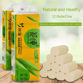 

12 Rolls/Lot Toilet Roll Paper 4 Layers Home Bath Toilet Roll Paper Primary Wood Pulp Toilet Paper Tissue Roll Fast Shopping