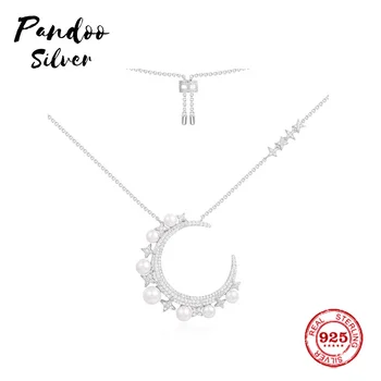 

Fashion Charm Copy 1:1 Copy,Adjustable Moon Necklace With Baby Pearls Women Monaco Jewelry Gift With Logo