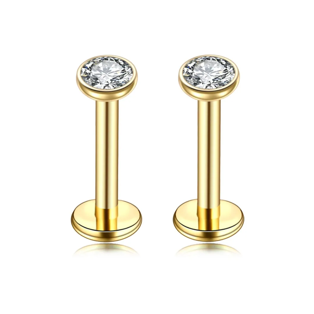 Zircon Crystal Labret Lip Piercing Jewelry For Women Men Punk Sexy Star Heart Stainless Steel Piercing Ear Cartilage Tragus