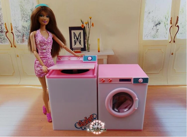 Barbie Washing Machine Washer Dry Cleaner Laundry Furniture Set Accessories