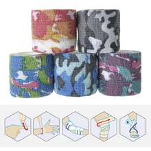 Камуфляжная самоклеящаяся повязка Эластичная спортивная лента марля для рук ног фиксация запястья ленты 5 см* 4,5 м защитное снаряжение