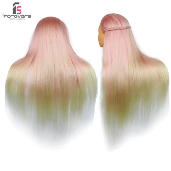 

New 100% Color Hair Training Head Hairdressing Styling Mannequin Doll White Pink + Free Clamp