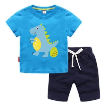 

Summer 2020 Baby Boy Clothes Short Sleeve Cotton T-shirt Tops +Short Pant 2PCS Outfit Toddler Kids Clothing Set 1-10 years