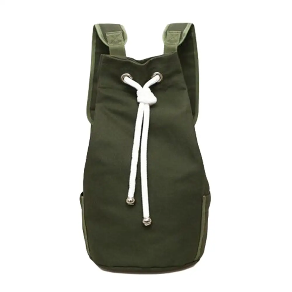 Men's Canvas Backpack New Large Capacity Men Drawstring Bagpack Bucket Unisex Fashionable Concise Shoulder Bag Male Schoolbag