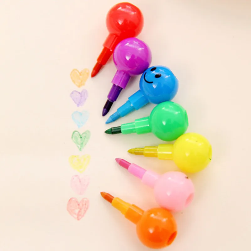 7 Color Crayons Art Supplies for Kids Pastel Pen Drawing Set Stationery Smiley Face Crayons Kawaii School Supplies Drawing 1pcs colored crayons children painting supplies