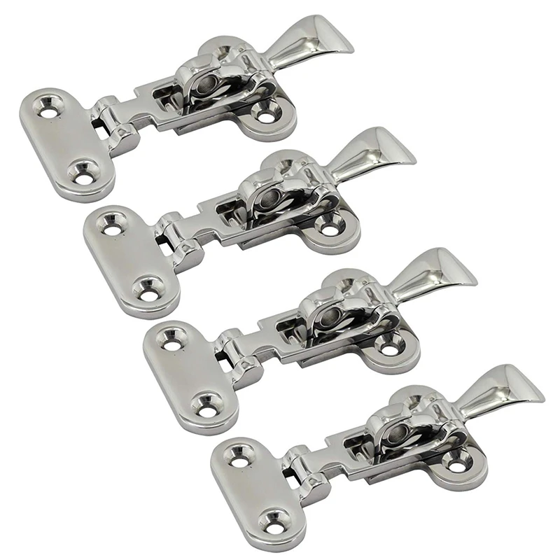 

4Pcs Marine Boat Deck Lock Hasp 316 Stainless Steel Lockable Hold Down Clamp Anti-Rattle Latch Fastener Boat Yacht Accessory