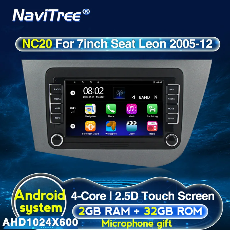 Car Multimedia Player Radio for Seat Leon 2 MK2 2005 2006 2007-2012 VW Skoda GPS Navigation Audio Stereo DIN Bluetooth FM | Автомобили и