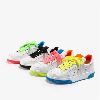 

New Fashion Women's Casual Shoes Top Quality Jelly Shoes Outsied Sports For Run Antiskid Women's Shoes Mixed Color Lace-up Shoes