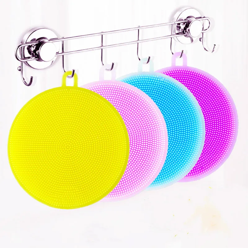 Multi-functional Silica Gel Circle xi wan shua Fruit And Vegetable Cleaning Brush Edible Silicon Double-Sided xi wan shua Cleani