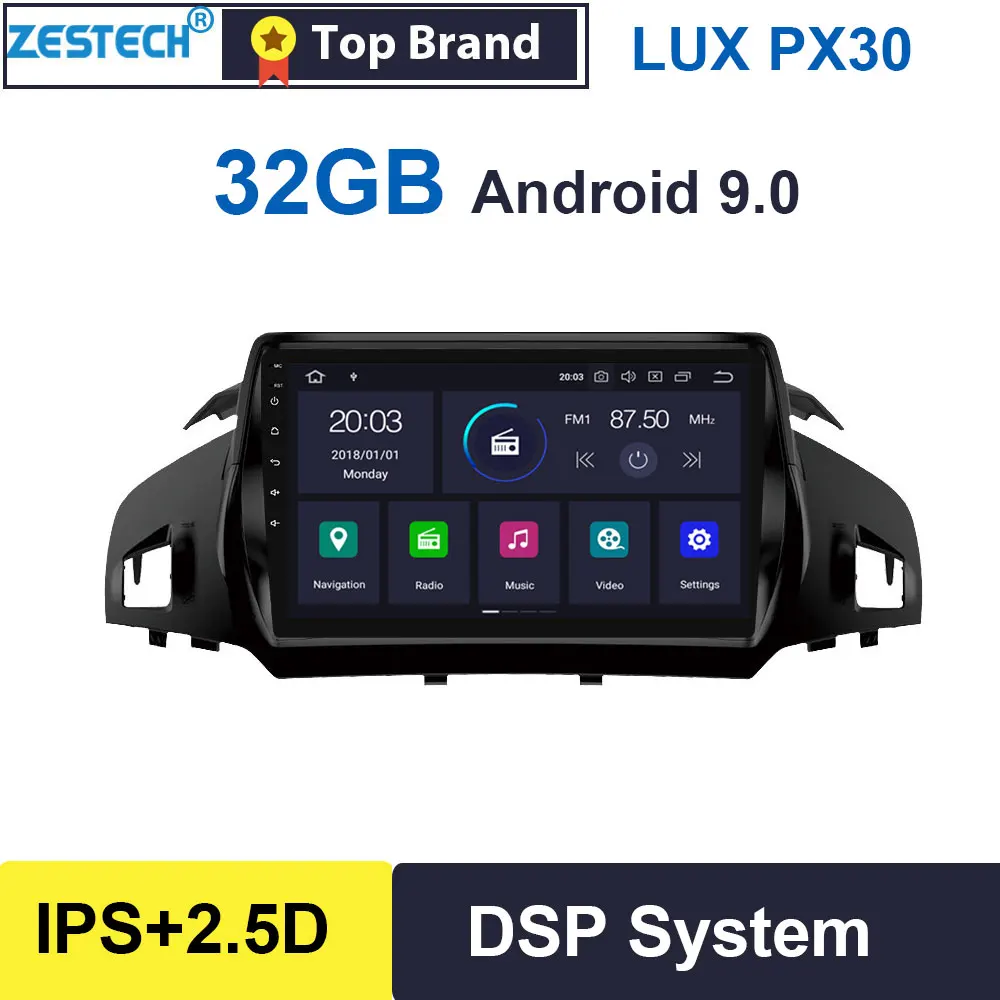 Автомагнитола zetech Navi gps 2 din Android 9,0 для Ford Kuga 2013 dvd Автомобильный мультимедийный Автомагнитола головное устройство