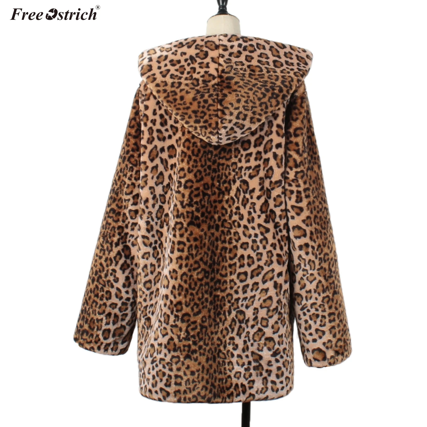 Женское флисовое Пальто Free Ostrich зимняя куртка 3XL теплая флисовая с капюшоном и