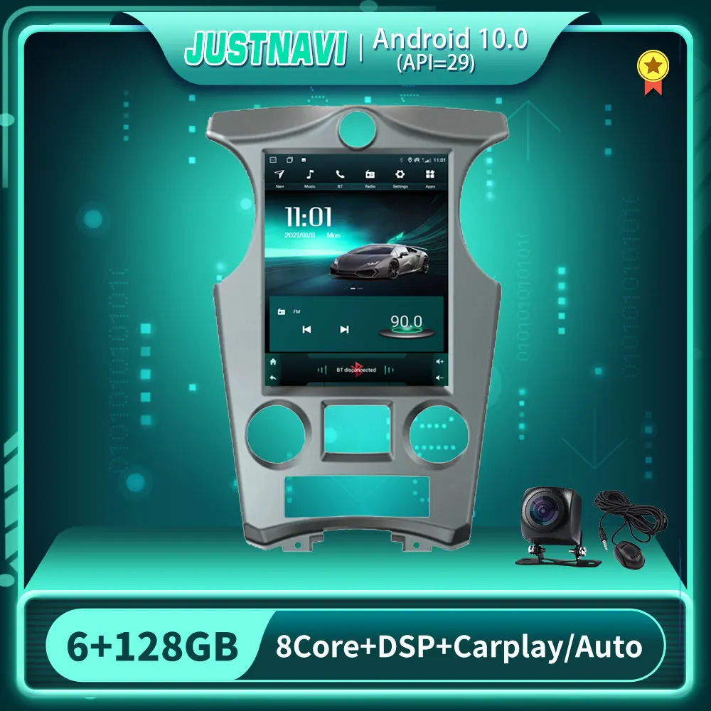 Автомагнитола JUSTNAVI в стиле Tesla для KIA Carens 2007-2011 автомобильное радио стерео Carplay