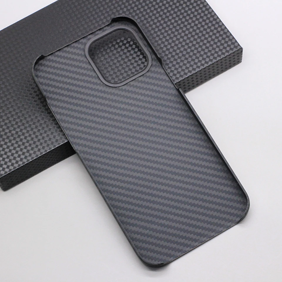 Amstar Half-wrapped Carbon Fiber Phone Case for iPhone 12 Pro Max Ultra-thin Pure Carbon Fiber Cover Cases for iPhone 12 Mini