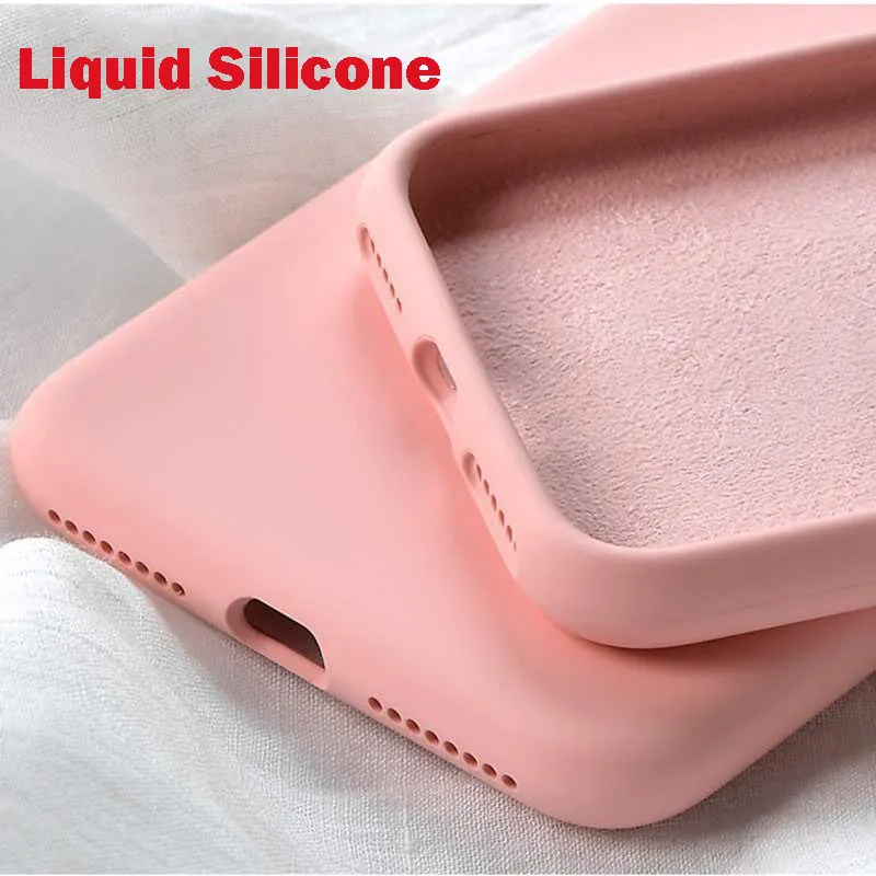 

Original Liquid Silicone Case For iPhone 7 8 6 6s Plus Thin Soft Cover For iPhone X Xs Max XR Candy Color Full Protective Coque