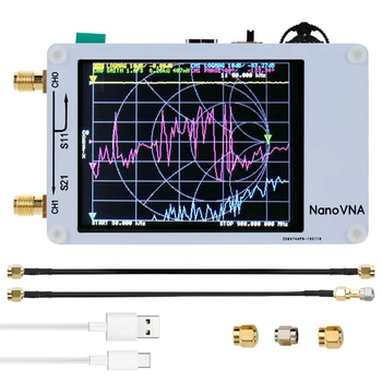 

Nano VNA Vector Network Analyzer Pressing Sn 50KHz-900MHz Digital Shortwave MF HF VHF UHF Antenna Analyzer with RF Cable