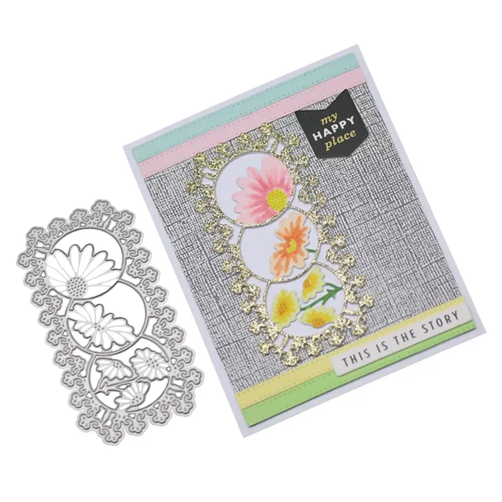 

Flower Frame Metal Cutting Dies Lace Stencils For DIY Scrapbooking Festival Decorative Embossing Die Cuts Stamps And Dies