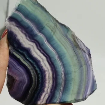

Hot Home Decoration Ornaments 252g Natural Fluorite Slice Natural Stones and Minerals Free Shipping #XT319