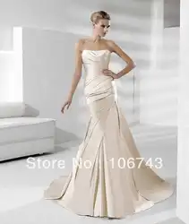 Free Shipping New Style Sweetheart Sexy In The Long Dress Vestido De Noiva Bride Custom Size Mermaid Pleat Wedding Dress