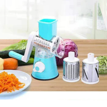 

3 In 1 Manual Vegetable Cutter Slicer Kitchen Accessories Multifunctional Round Mandoline Slicer Potato Cheese Kitchen Gadgets