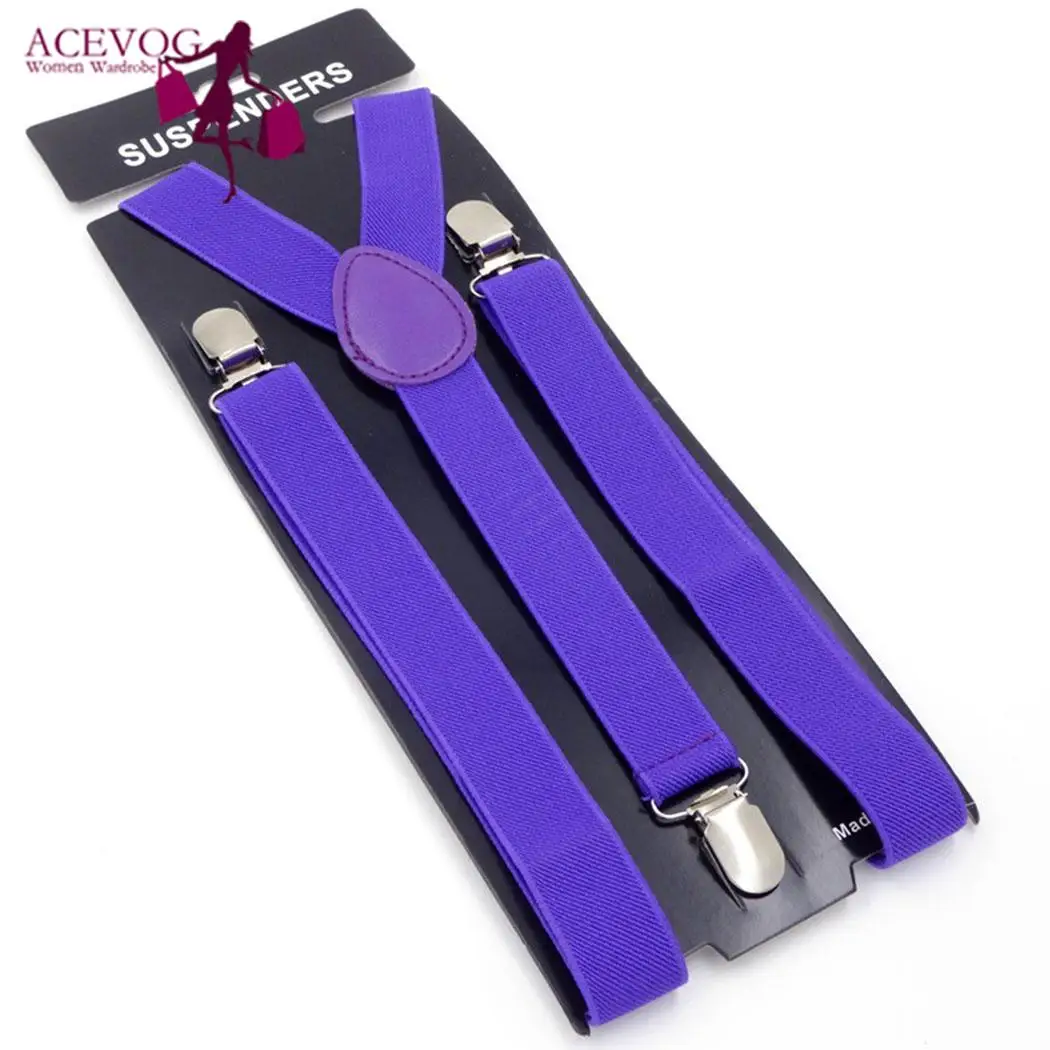 purple 100cm Унисекс повседневные эластичные регулируемые y-образные подтяжки, всесезонные штаны с поясом сзади 2,5 см/0,98 дюйма - Цвет: purple 100cm