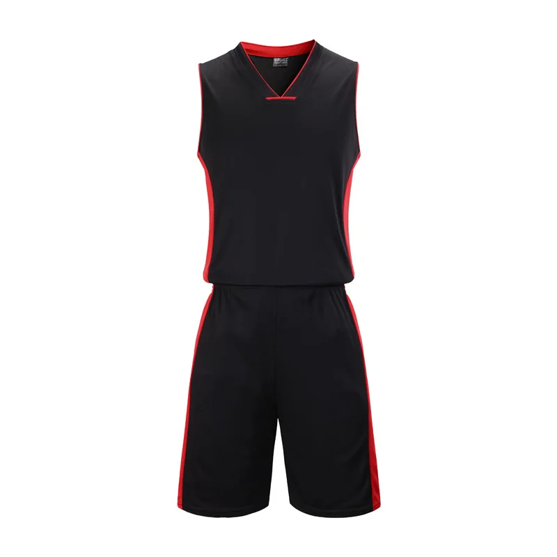 Быстросохнущий Спортивный костюм без рукавов для тренировок, жилет и шорты, унисекс, для мальчиков и девочек, для мужчин и женщин, баскетбольная форма - Цвет: Черный