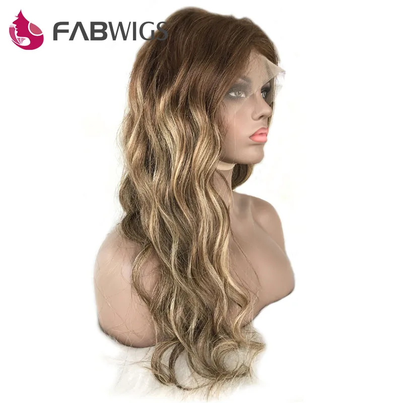 

FabWigs Highlight Ombre Lace Front Human Hair Wigs Highlight Wig Human Hair 13x6 Transparent Lace Front Wigs Free Shipping