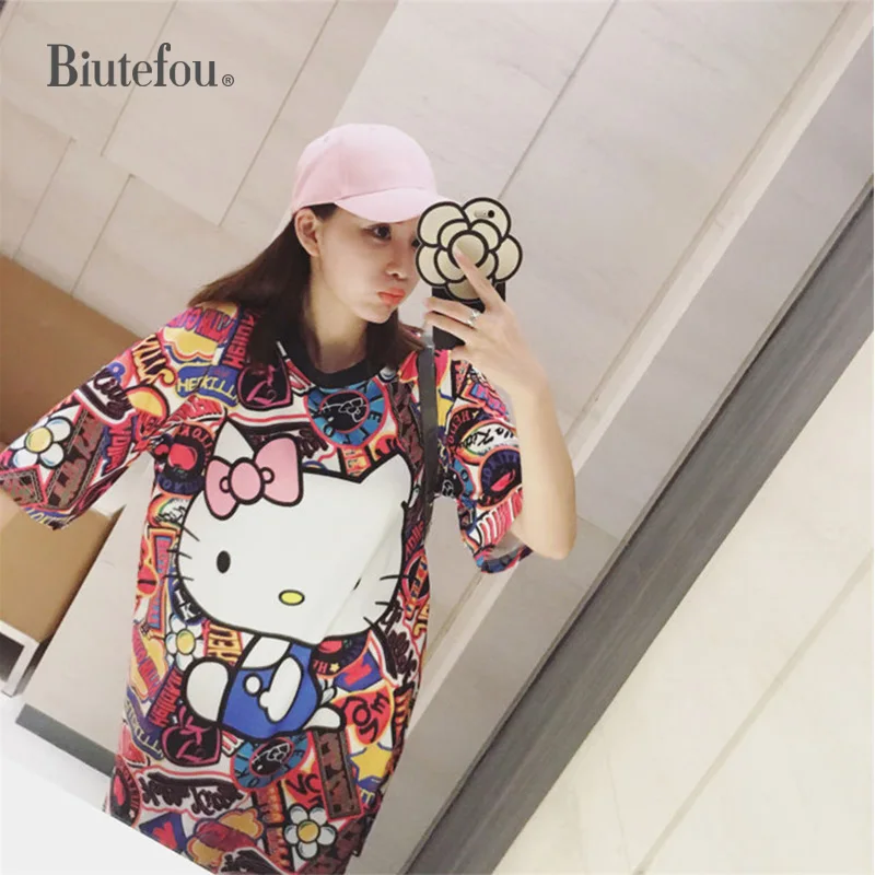 

2020 Spring and Summer fashion dresses new arrival cartoon print women dresses