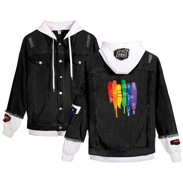 Human Love Wins LGBT 레즈비언 게이 레인보우 데님 자켓