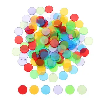 

Toyvian 240pcs Colorful Plastic Bingo Game Accessories Transparent Bingo Chips Counters Bingo Supplies Assorted Color