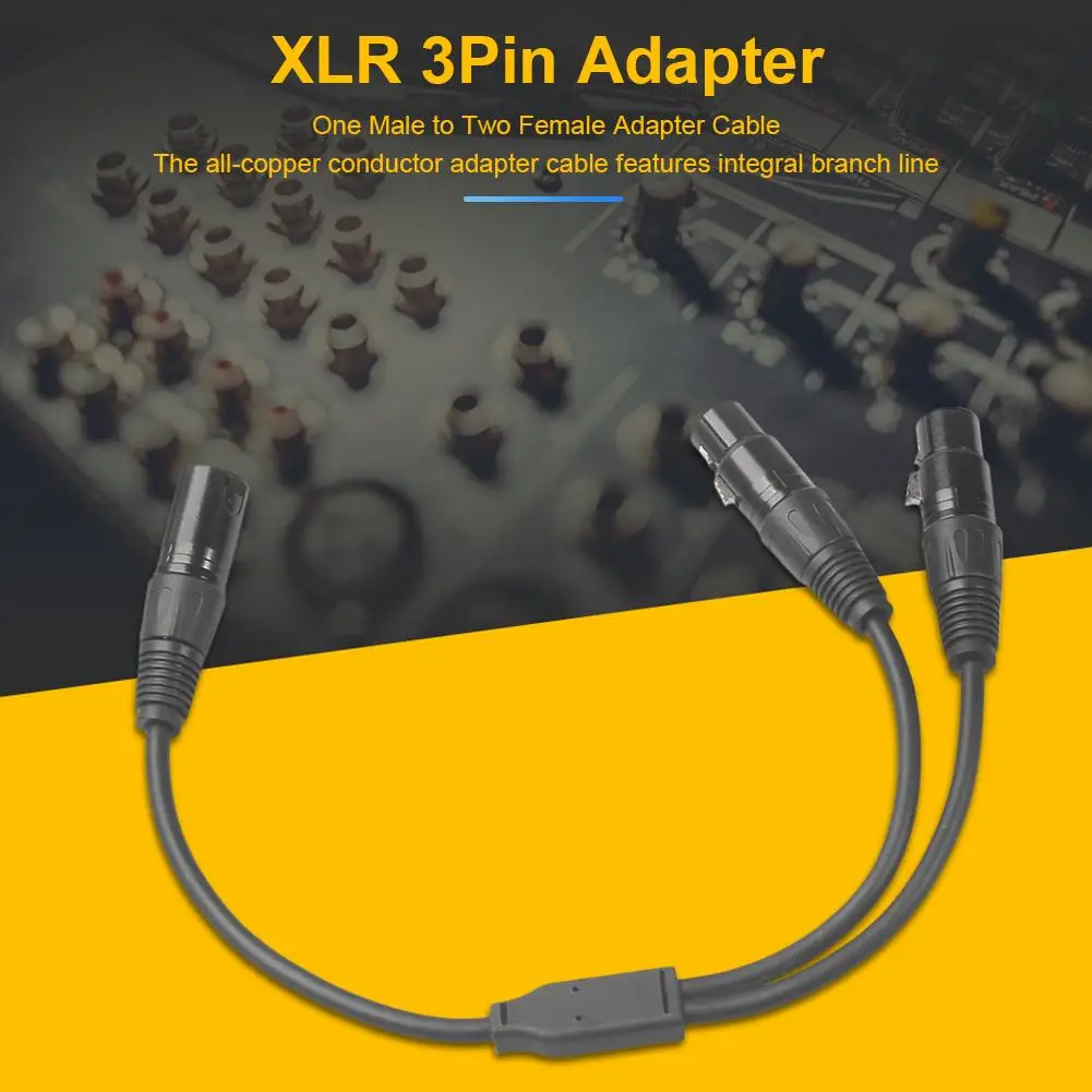 

XLR 3pin Adapter One Male To Two Female Converter 0.3M With All-copper Conductor Integral One-piece XLR Male Converting Adapter