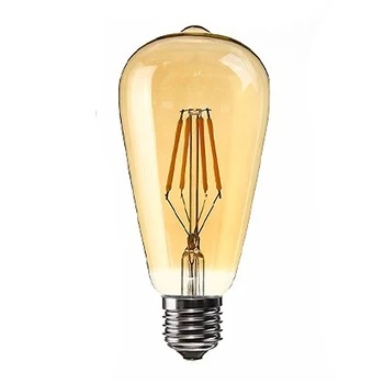 

Dimmable E27 4W Retro Vintage Filament ST64 COB LED Bulb Light Lamp Body Color:Golden Cover Light Color:Gold Yellow (2200